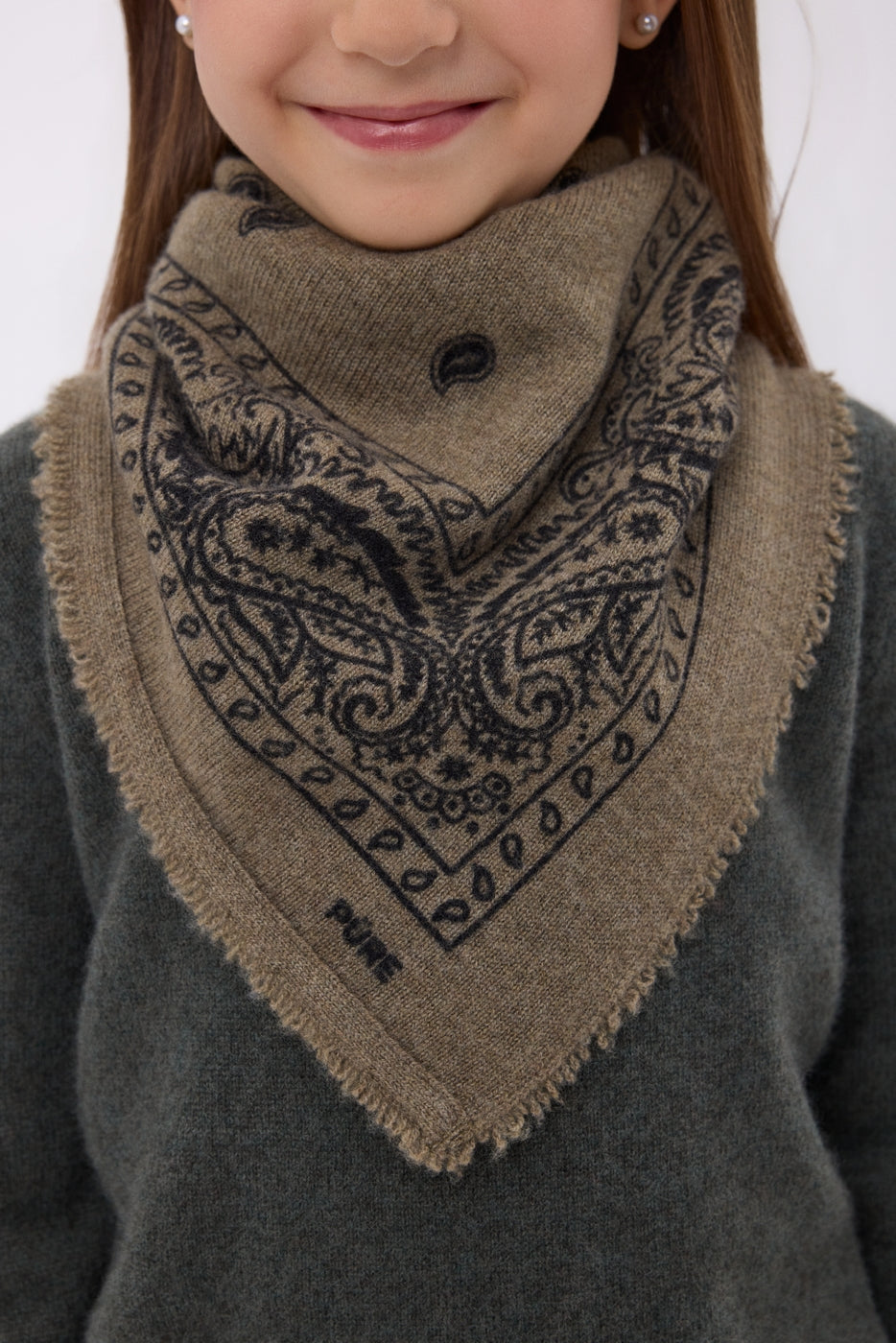 Petit Bandana Presley - Khaki Chine Prnt Noir - Enfant