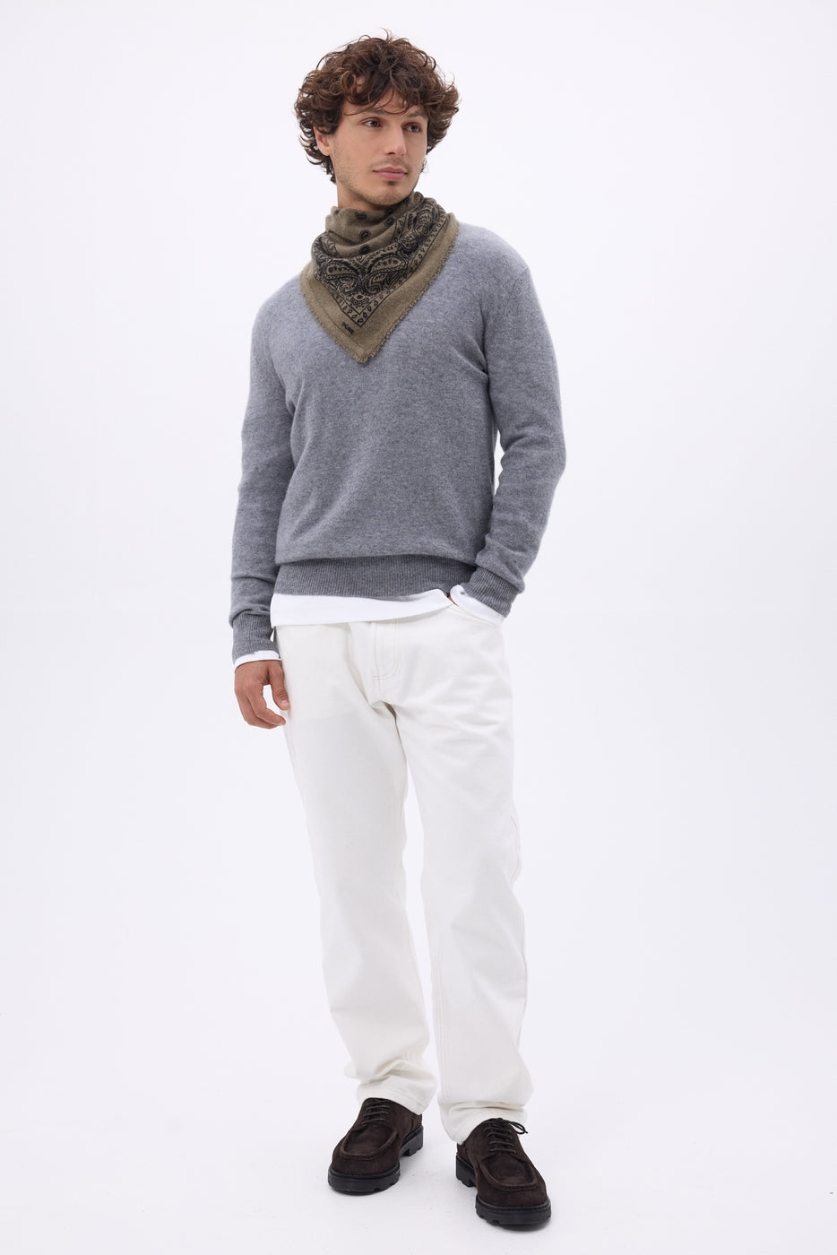 Small Presley Bandana - Chine Khaki Black Print - Men