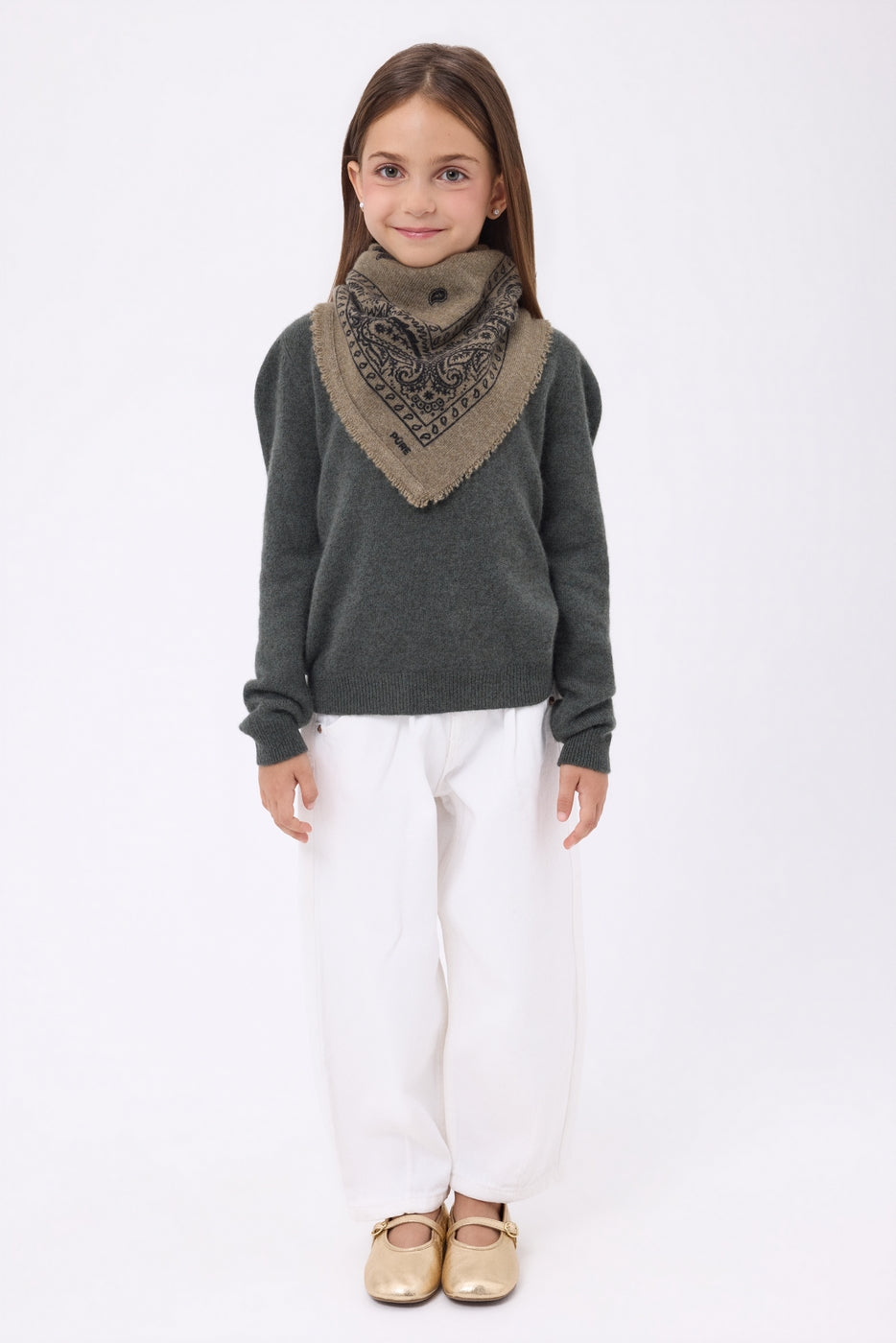 Petit Bandana Presley - Khaki Chine Prnt Noir - Enfant