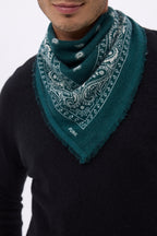 Bandana pequeño Presley - Verde botella blanco - Hombre