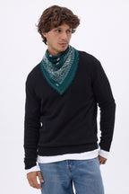 Bandana pequeño Presley - Verde botella blanco - Hombre