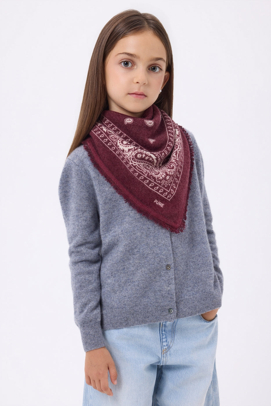 Petit Bandana Presley - Bordeaux Blanc - Enfant