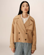 Spring Camel Short Trench Coat