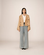 Spring Camel Short Trench Coat