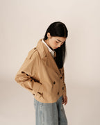 Spring Camel Short Trench Coat