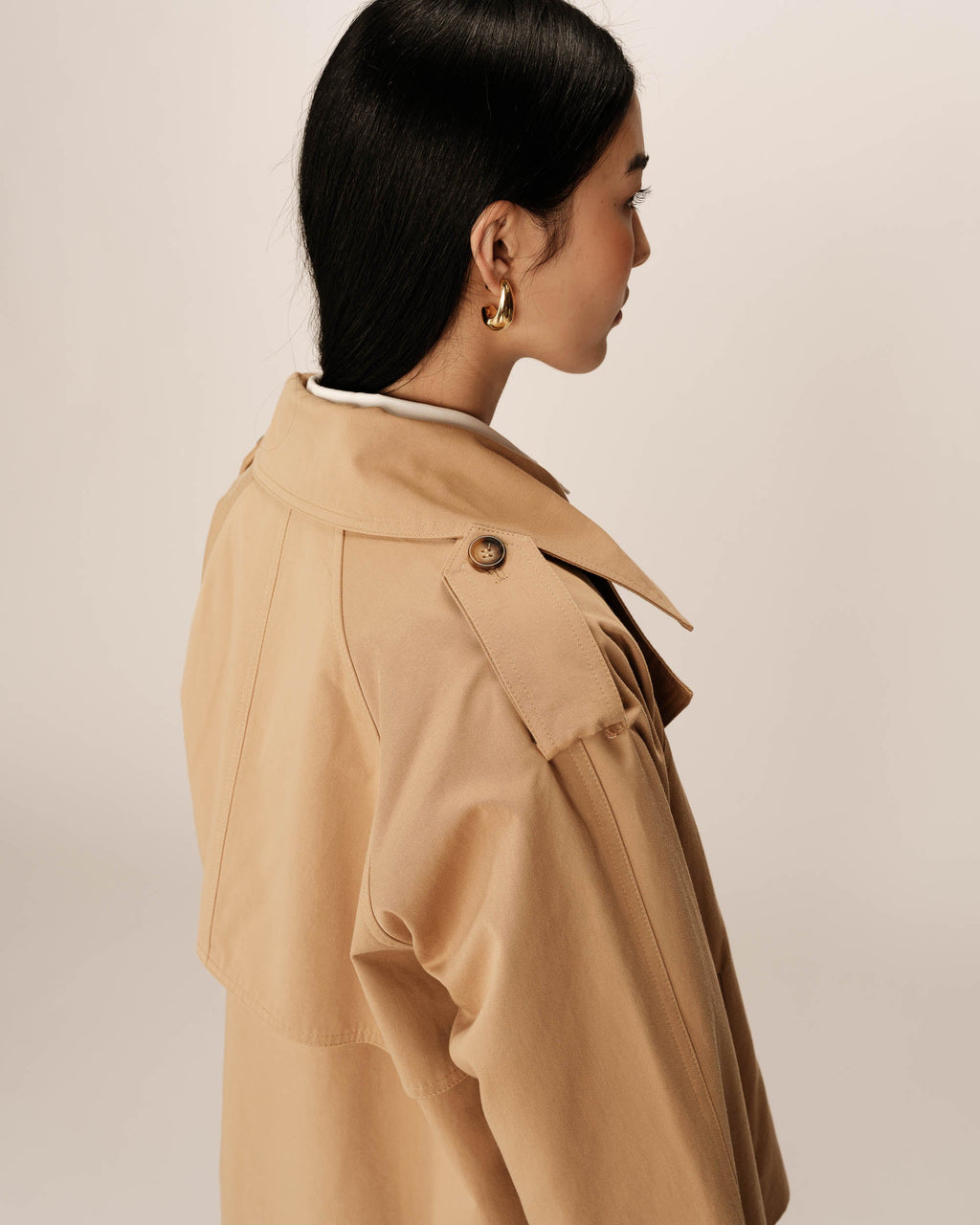 Spring Camel Short Trench Coat