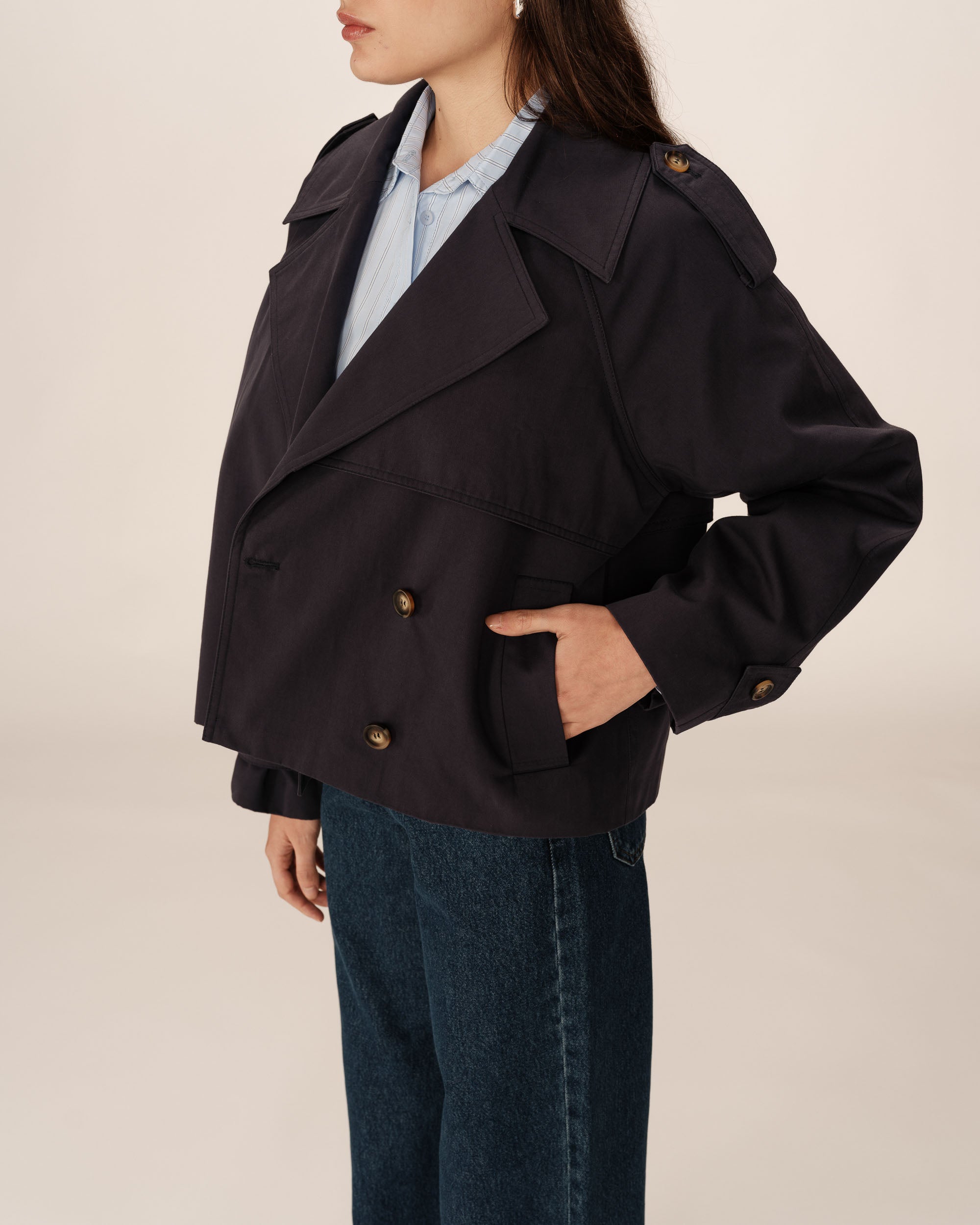 Spring Trench Coat - Navy
