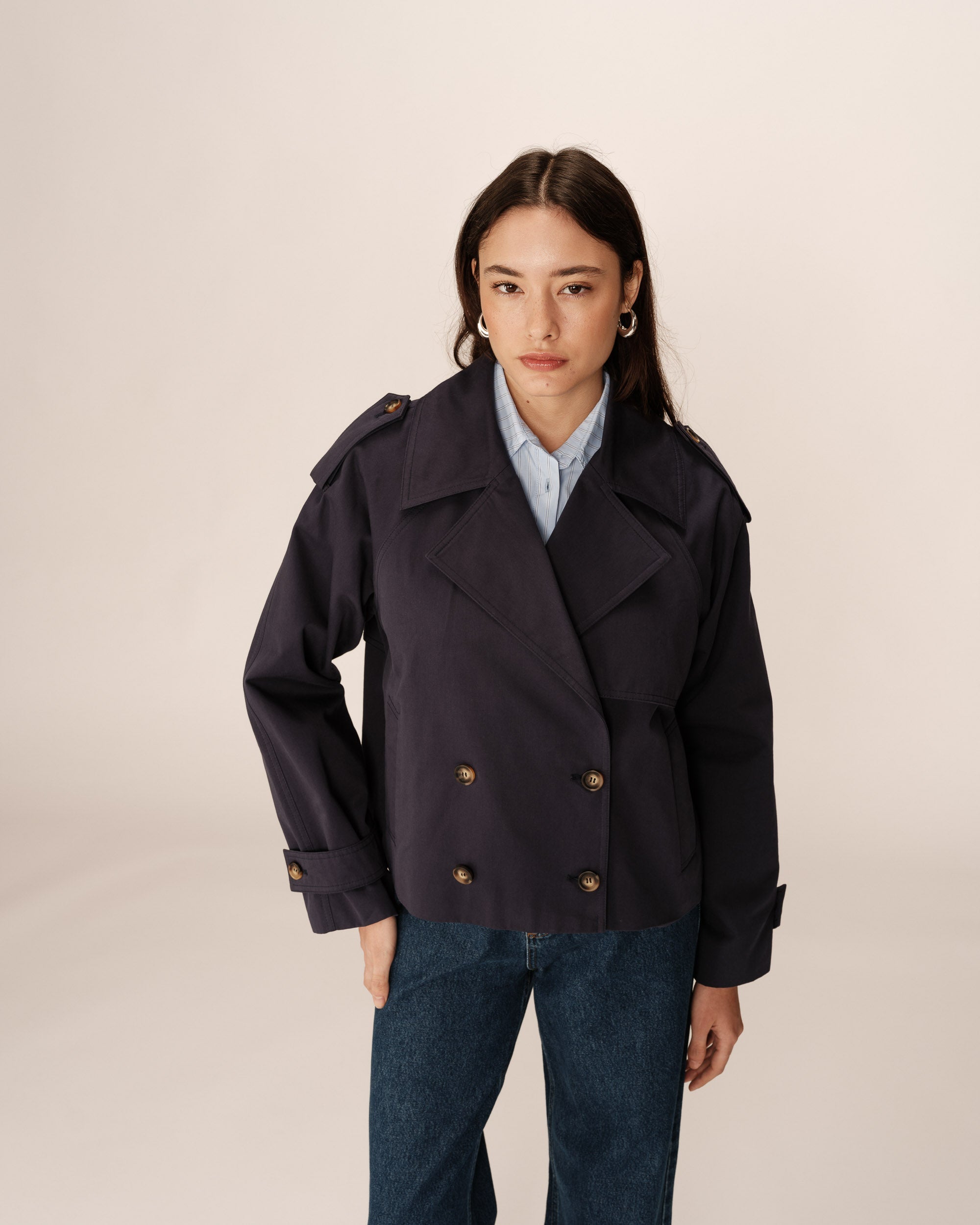 Spring Trench Coat - Navy