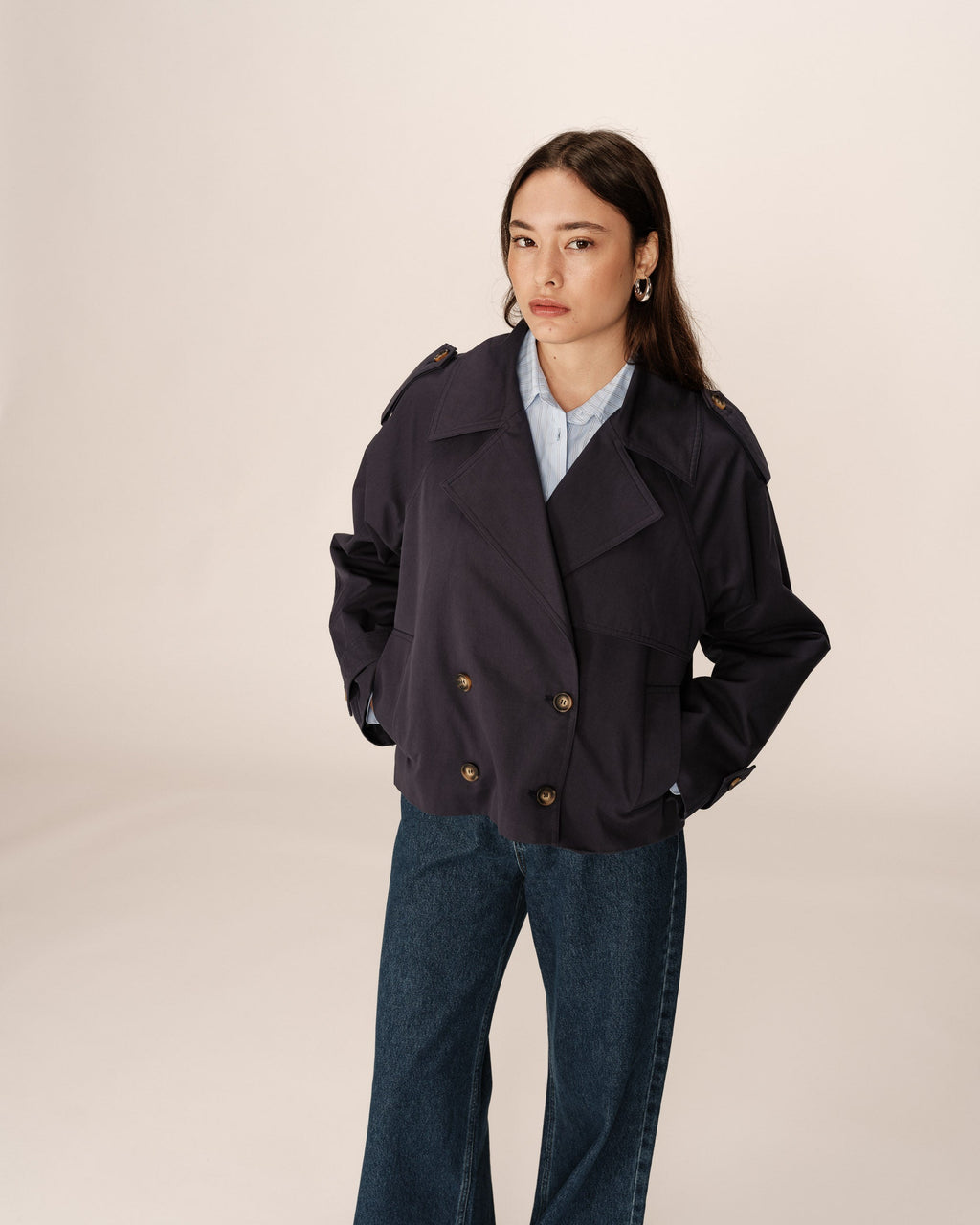 Spring Trench Coat - Navy