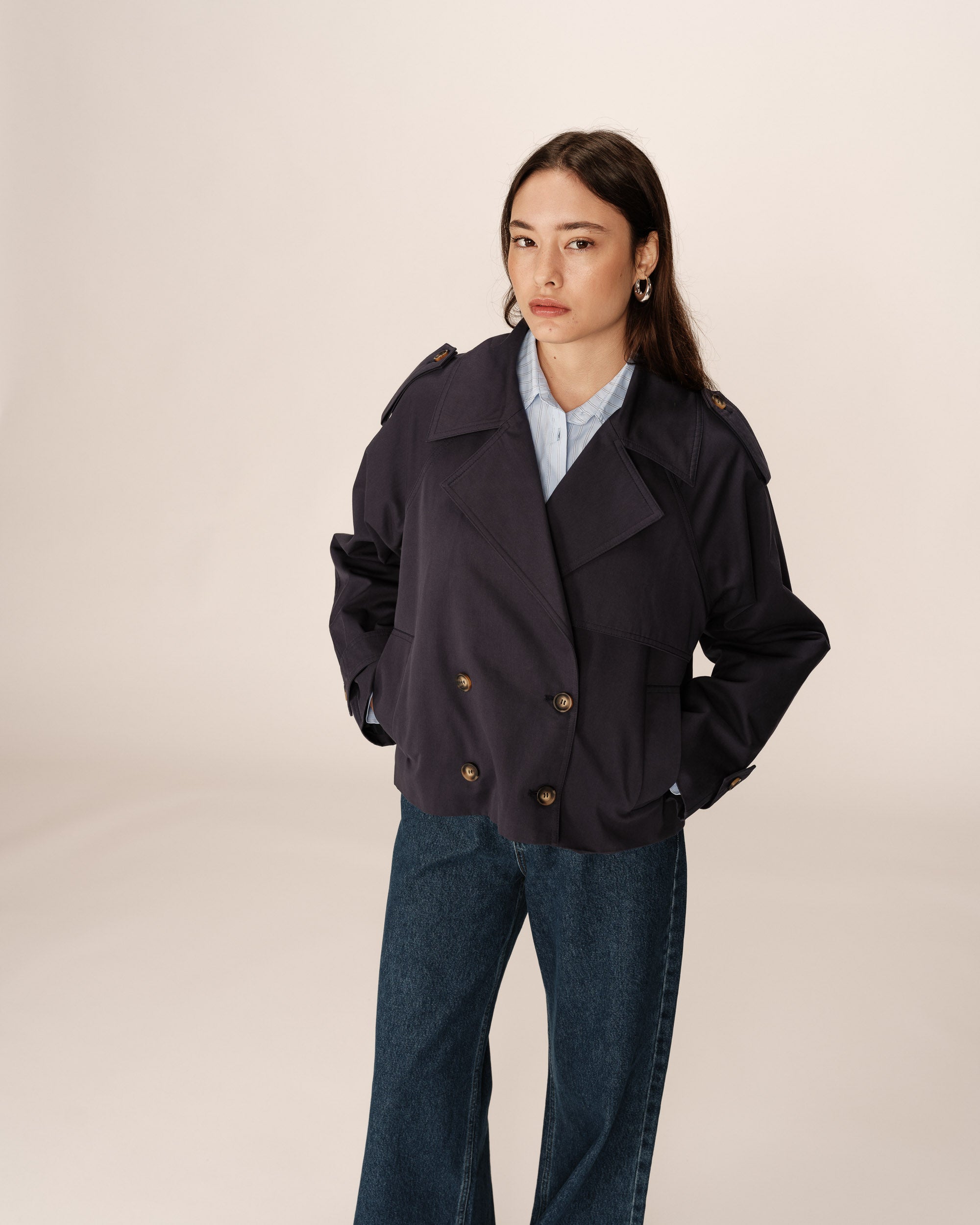 Spring Trench Coat - Navy