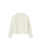 Veste Courte Sans Col Ecru Prune