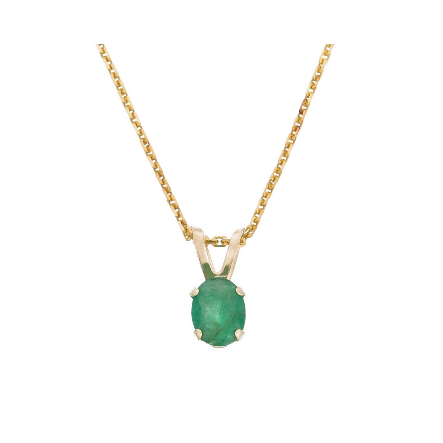 Colgante Esmeralda "Puce": 0.34Ct/1 - Oro Amarillo 375/1000