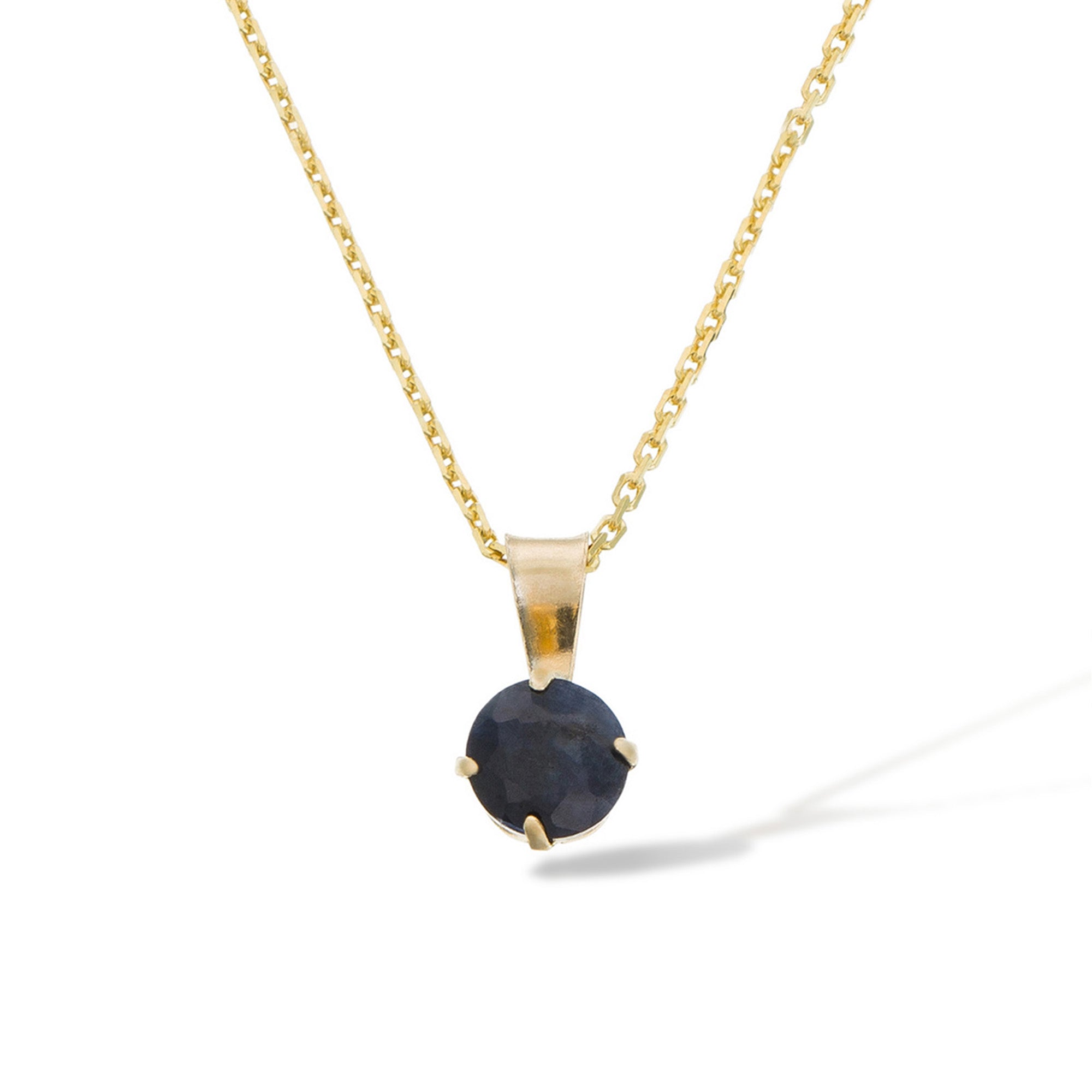 Pendentif "Puce 5Mm" Saphir Bleu: 0,70Ct/1