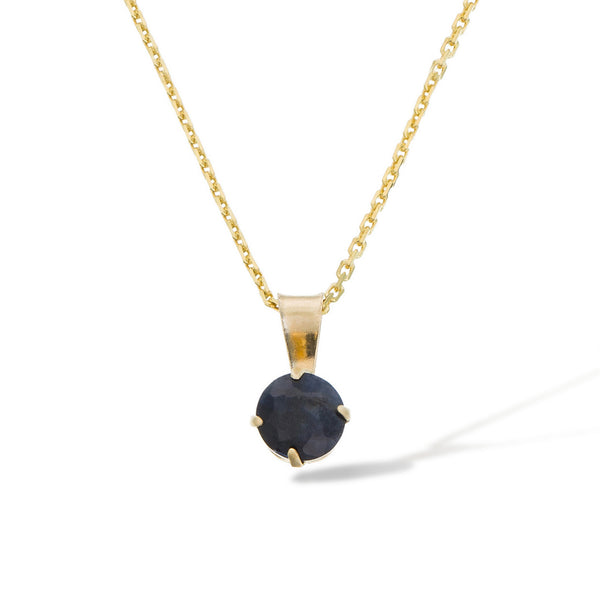 “Puce 5Mm” Blue Sapphire Pendant: 0.70Ct/1