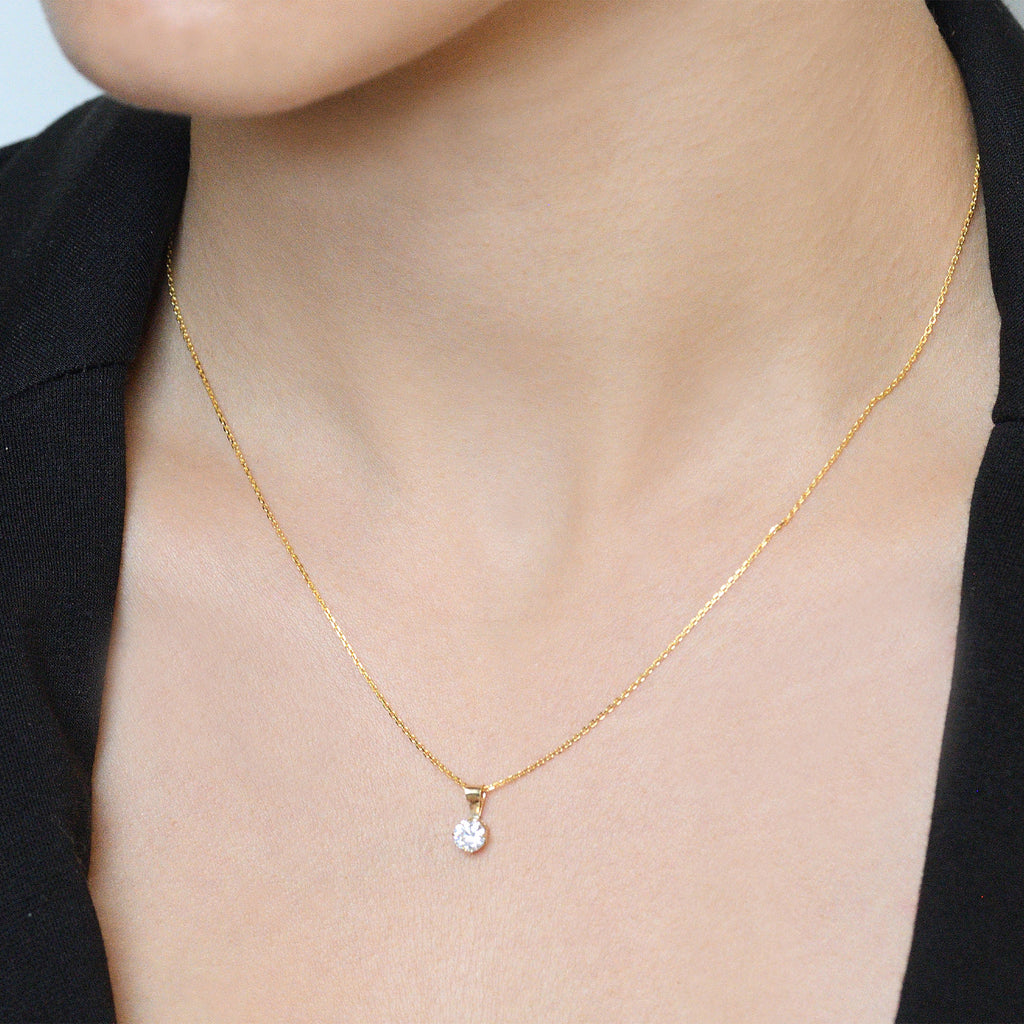Pendentif "Puce" - Or Jaune 375/1000 Et Zirconium