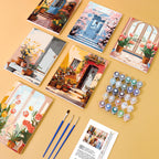 Mini Paint By Numbers 15X20Cm (6 Pieces) - European Architecture And Flowers