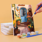 Mini Paint By Numbers 15X20Cm (6 Pieces) - European Architecture And Flowers