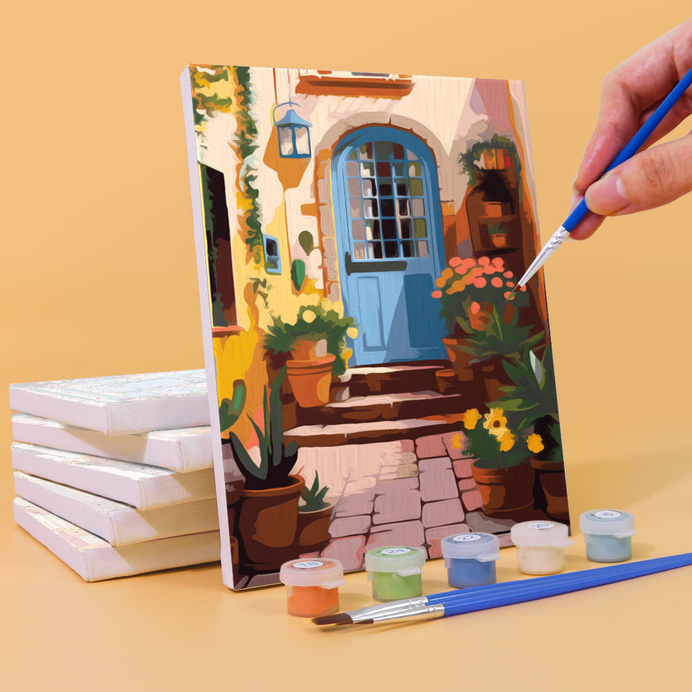 Mini Paint By Numbers 15X20Cm (6 Pieces) - European Architecture And Flowers