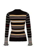 LS Jumper - Black And Ecru Stripe - Women