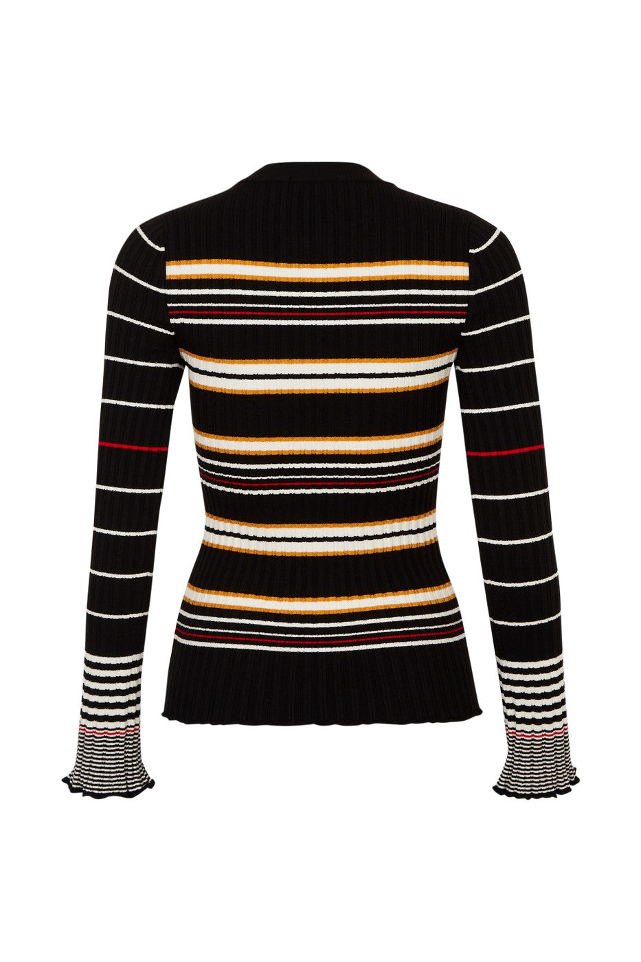 LS Jumper - Black And Ecru Stripe - Women