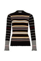 LS Jumper - Black And Ecru Stripe - Women
