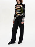 LS Jumper - Black And Ecru Stripe - Women