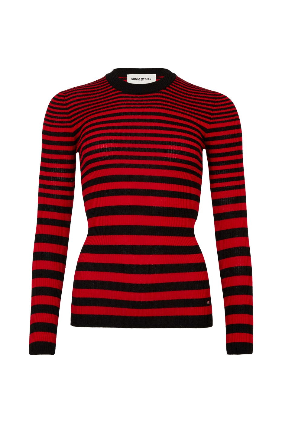 Pull ML - Raye Noir Et Rouge - Femme
