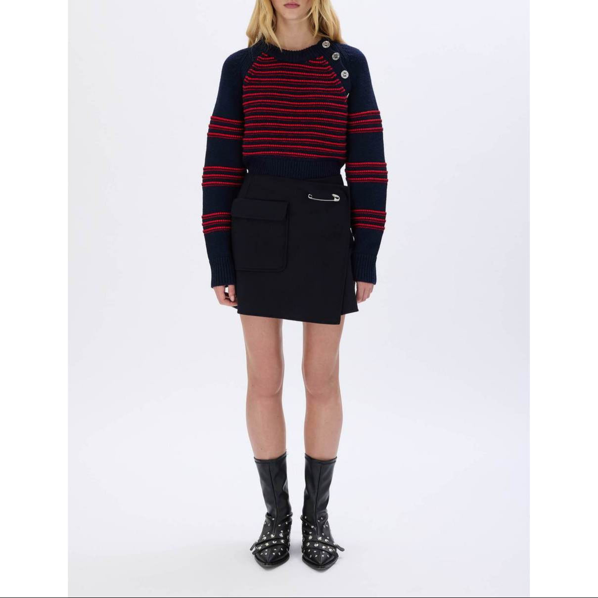 Pull - Raye Bleu/Rouge - Femme