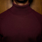Pull À Col Roulé En Laine Mérinos Bordeaux