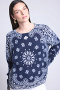Pullover Bandana Apache - Bleu Marine Et Blanc - Femme