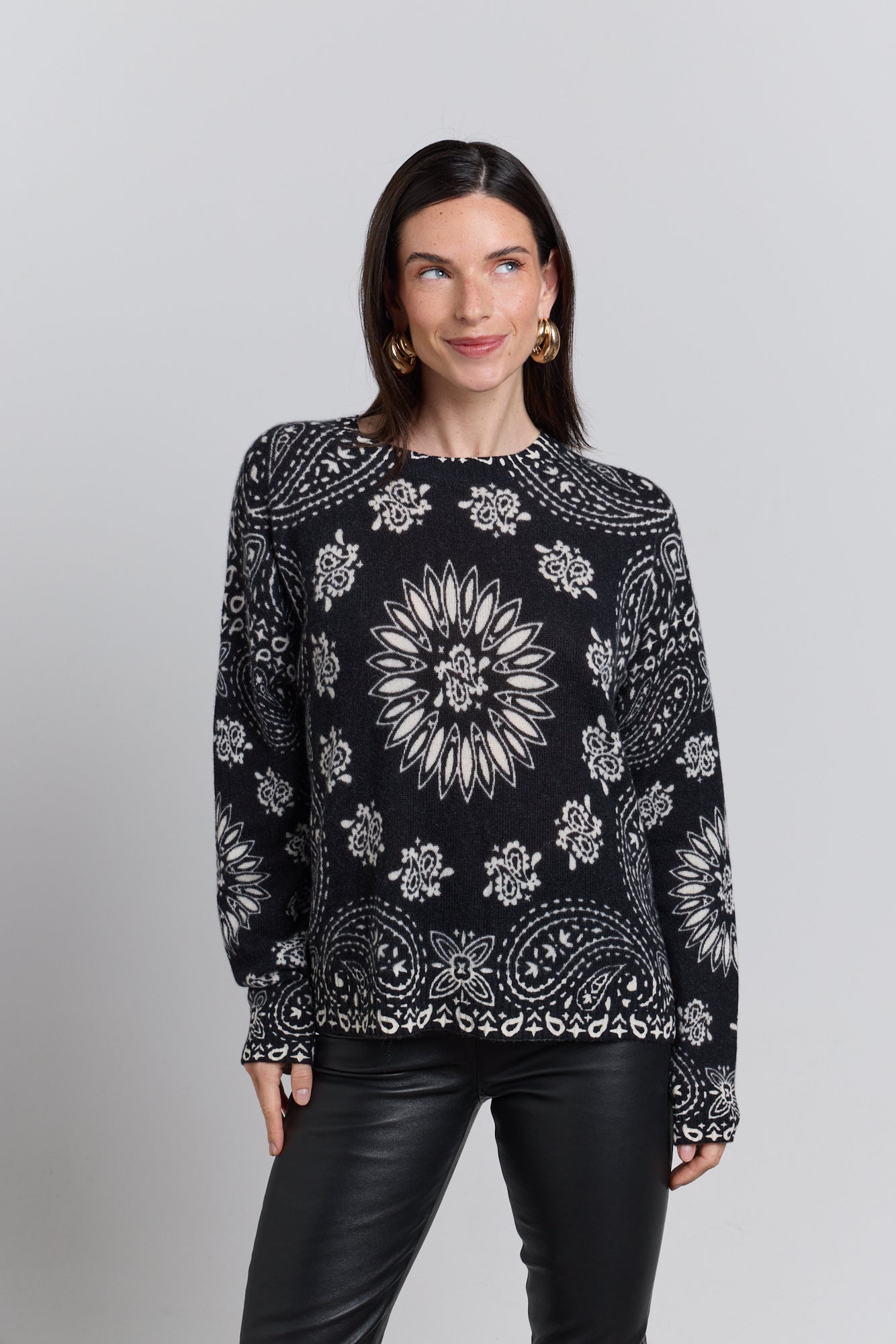 Jersey bandana Presley - Negro blanco - Mujer