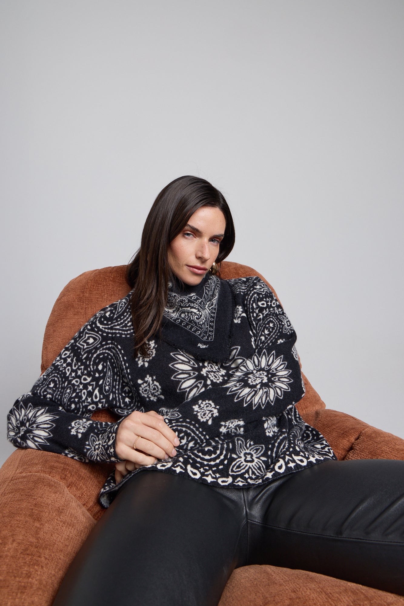 Jersey bandana Presley - Negro blanco - Mujer