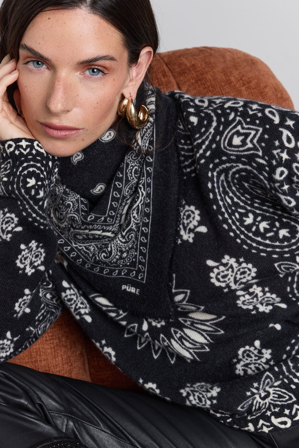 Jersey bandana Presley - Negro blanco - Mujer