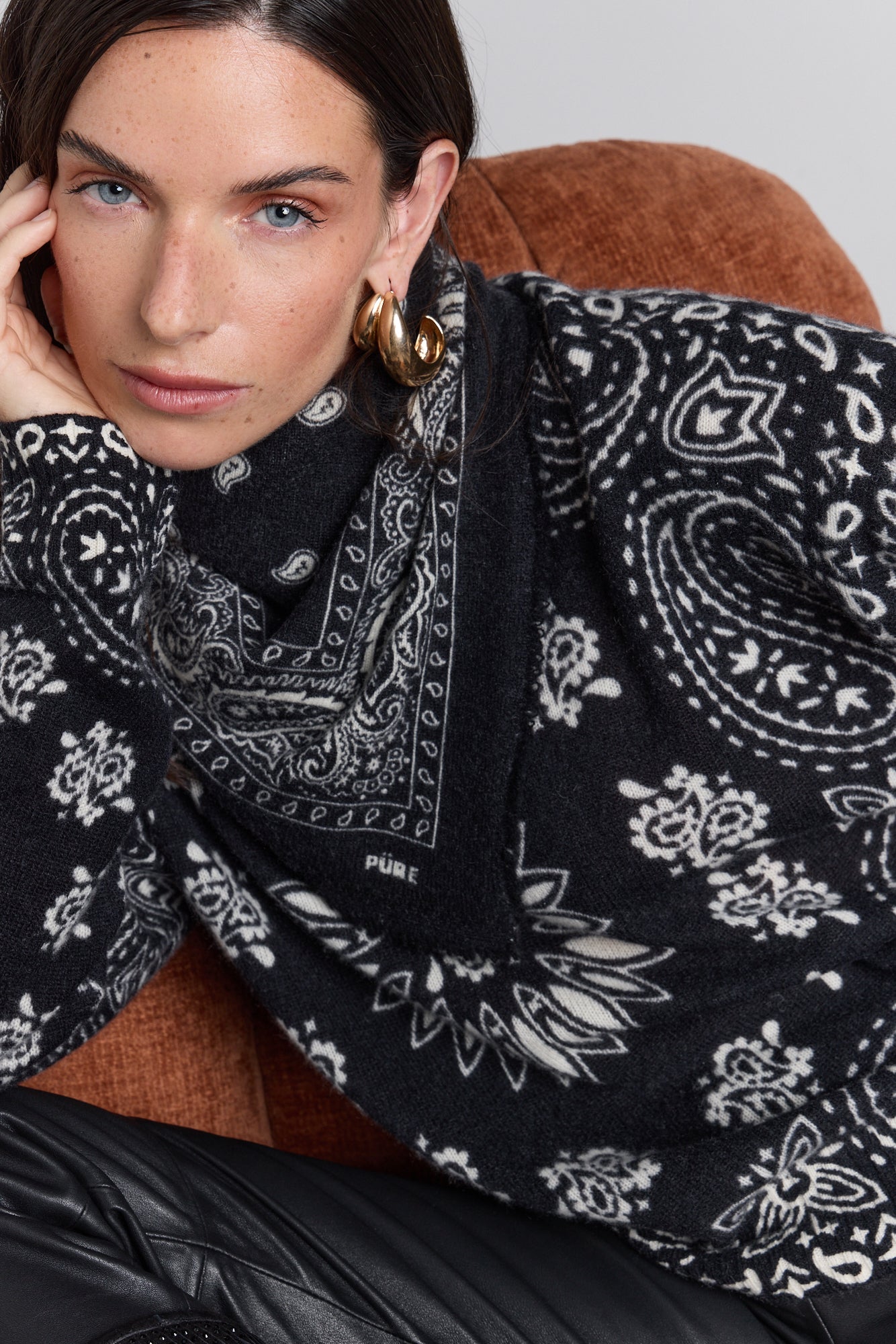 Jersey bandana Presley - Negro blanco - Mujer