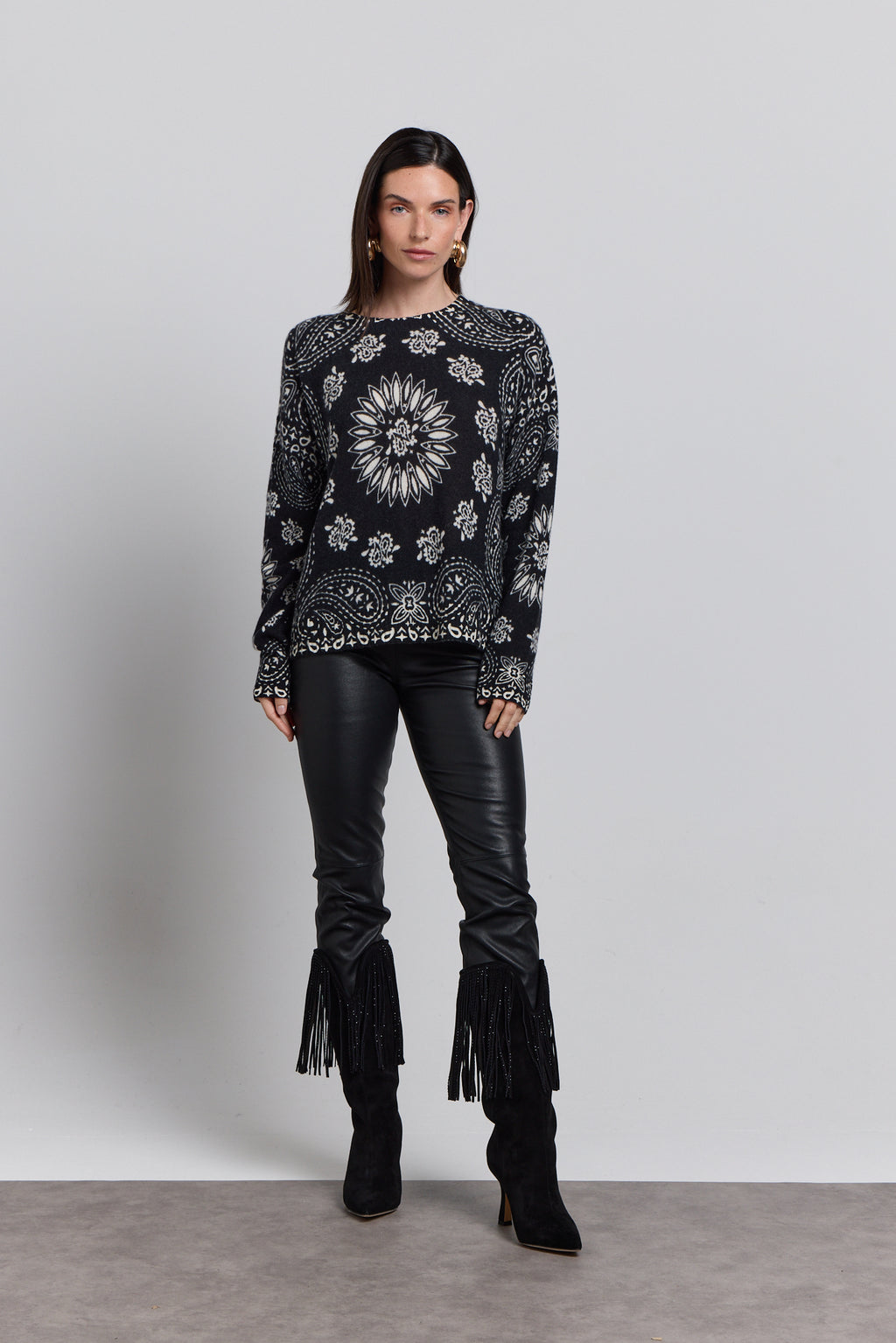 Jersey bandana Presley - Negro blanco - Mujer