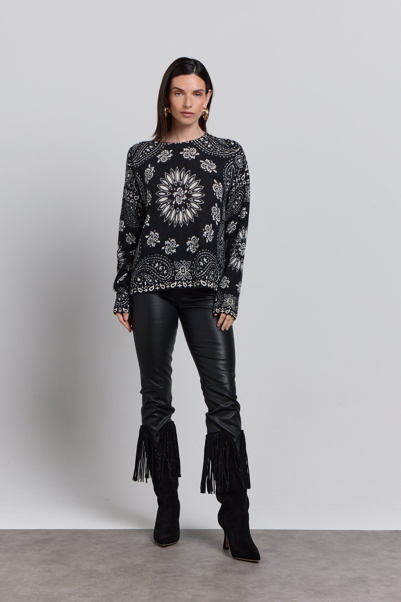 Jersey bandana Presley - Negro blanco - Mujer