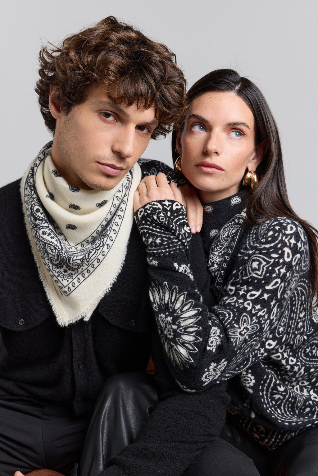 Jersey bandana Presley - Negro blanco - Mujer