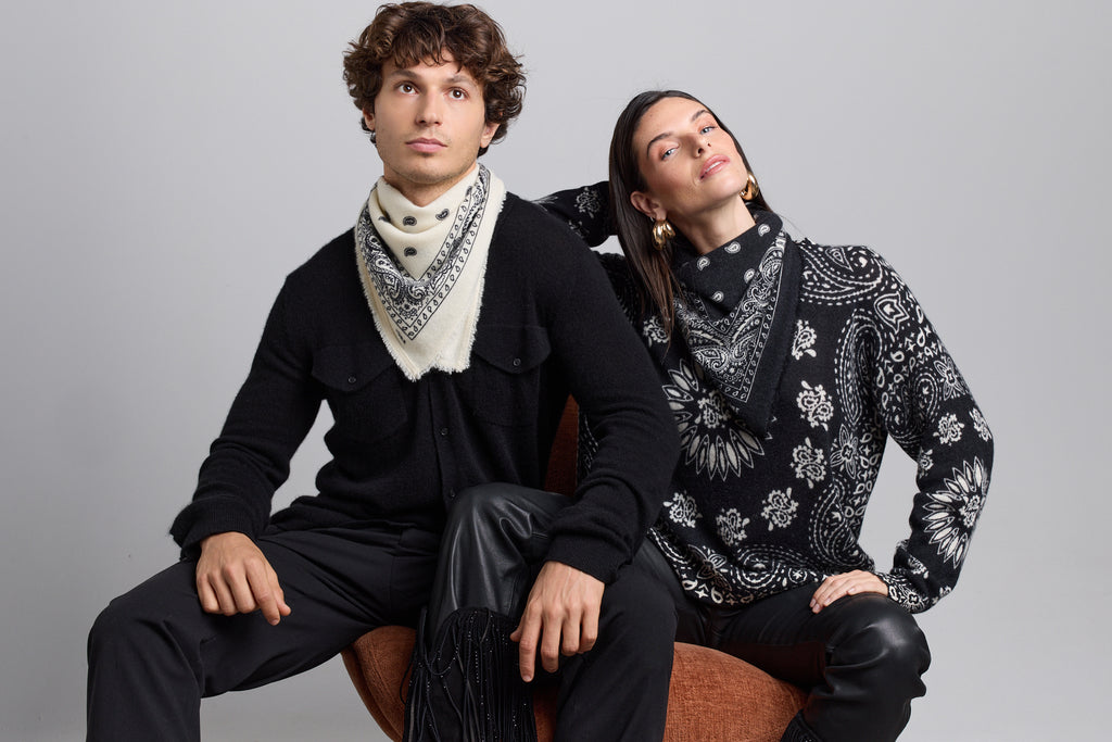 Jersey bandana Presley - Negro blanco - Mujer