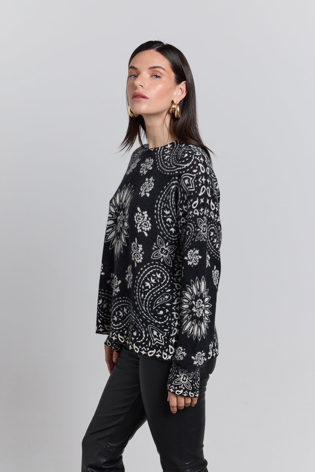 Jersey bandana Presley - Negro blanco - Mujer