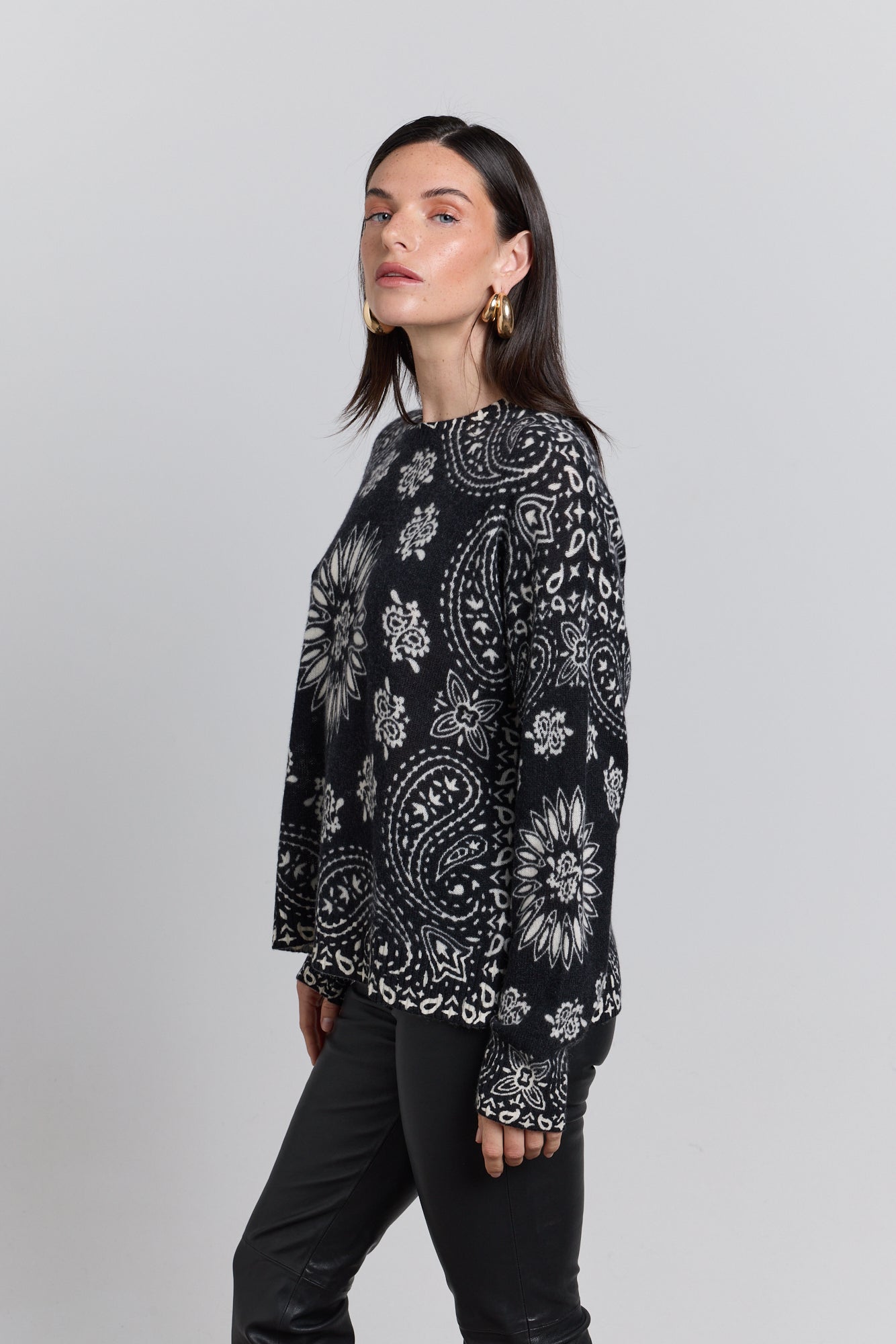 Jersey bandana Presley - Negro blanco - Mujer
