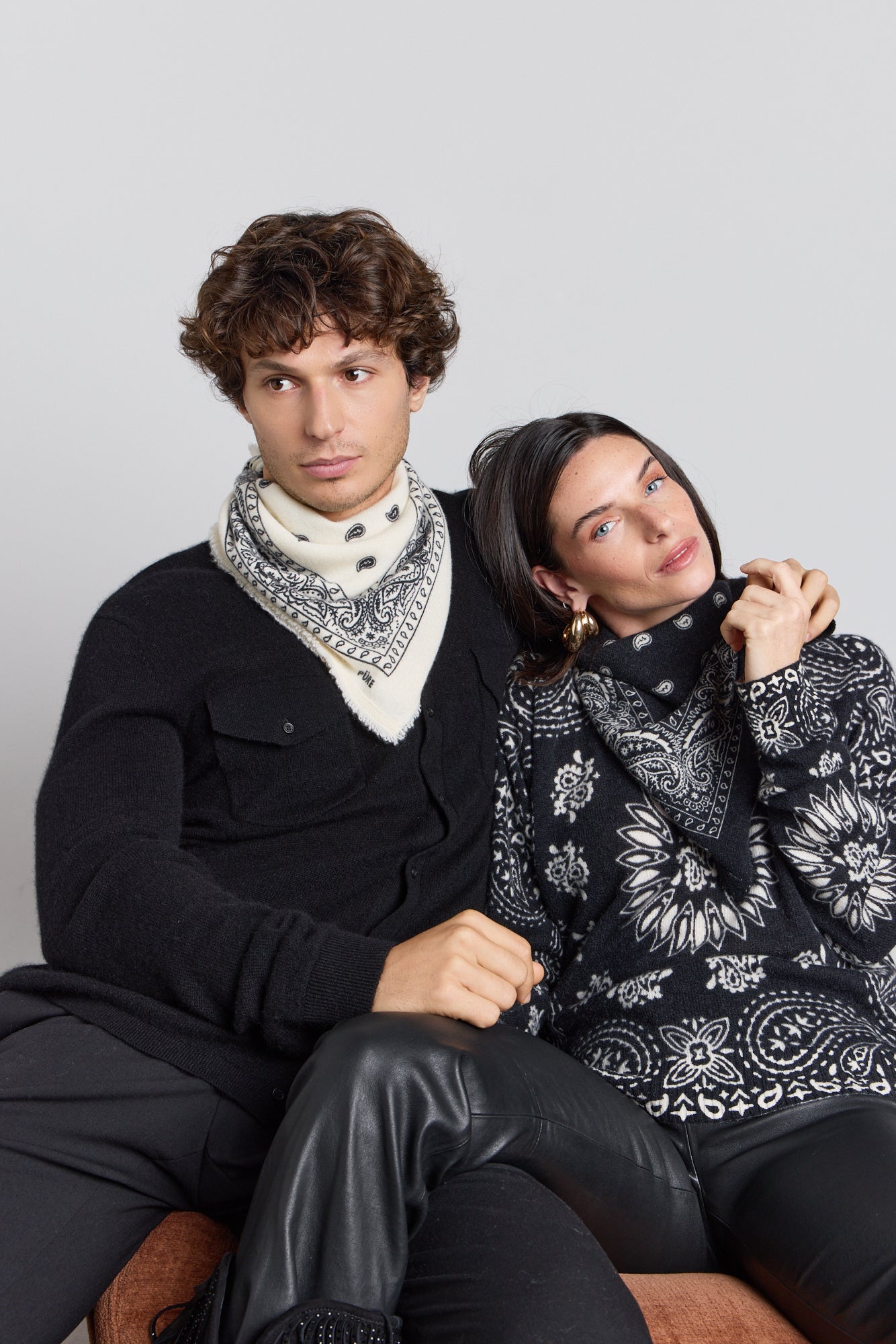 Jersey bandana Presley - Negro blanco - Mujer