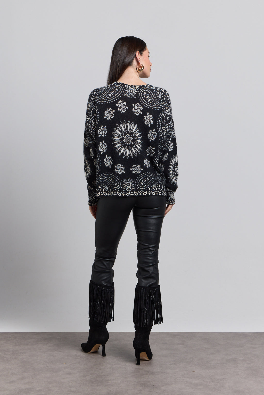 Jersey bandana Presley - Negro blanco - Mujer