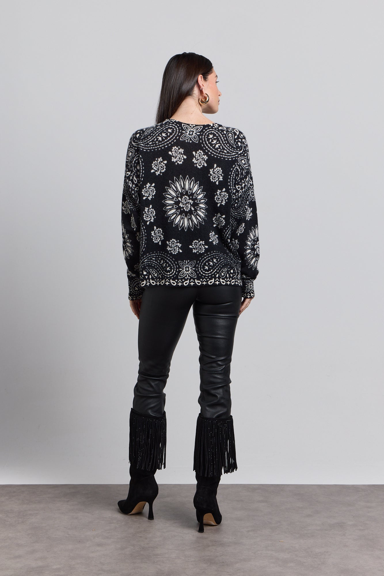 Jersey bandana Presley - Negro blanco - Mujer