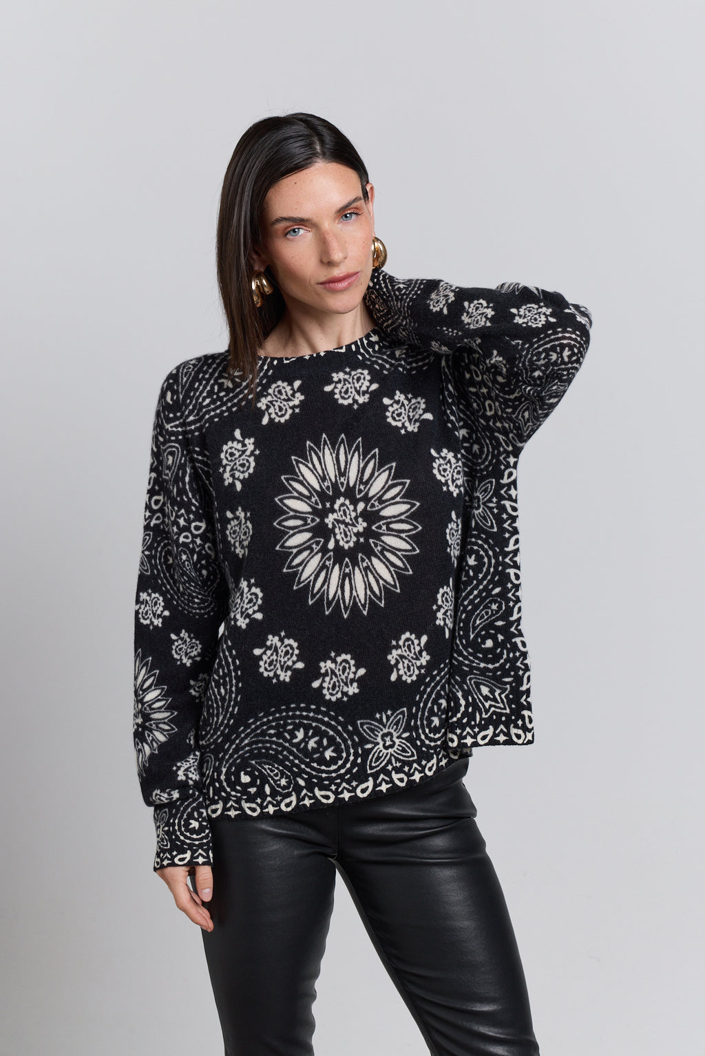 Jersey bandana Presley - Negro blanco - Mujer