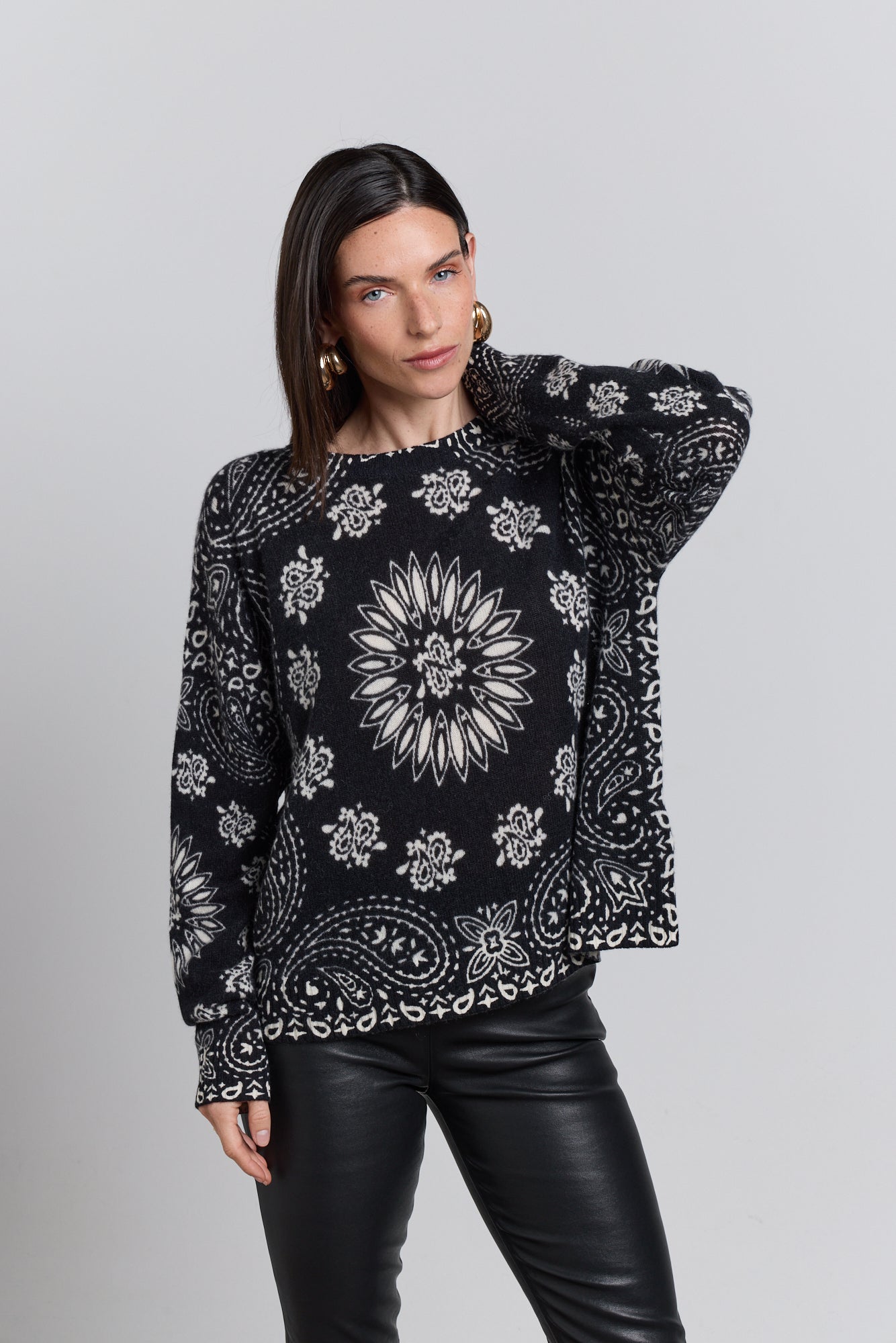 Jersey bandana Presley - Negro blanco - Mujer