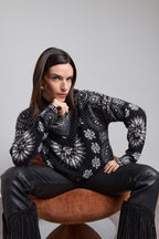 Jersey bandana Presley - Negro blanco - Mujer