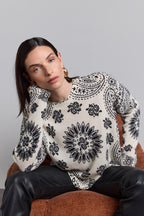 Pullover Bandana Presley - Blanc Noir - Femme