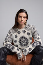 Pullover Bandana Presley - Blanc Noir - Femme