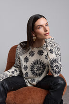 Pullover Bandana Presley - Blanc Noir - Femme