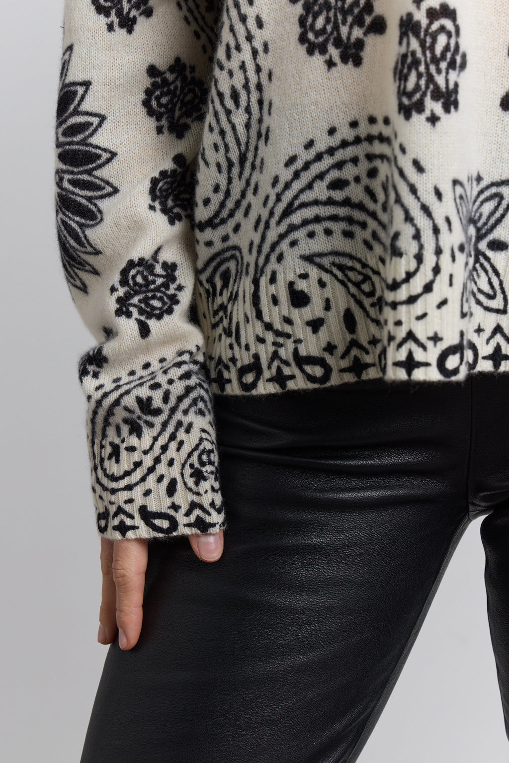 Pullover Bandana Presley - Blanc Noir - Femme
